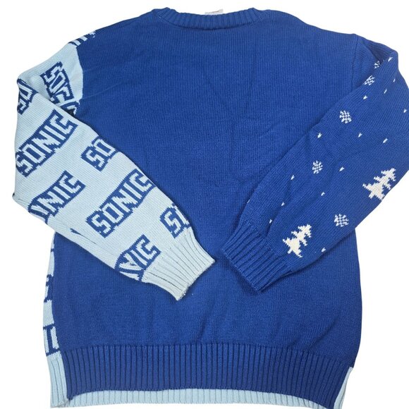 Sonic The Hedgehog Ugly Christmas Sweater, Kids Large Sega Cotton/Acrylic - Picture 3 of 7
